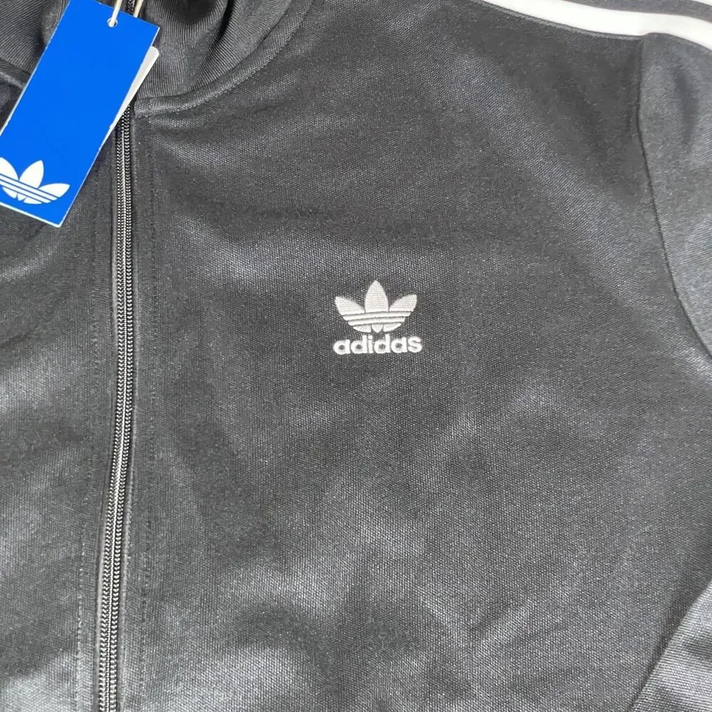Adidas Classic TT Track Jacket Mens XL Black 3 Stripe Originals IY8077 New